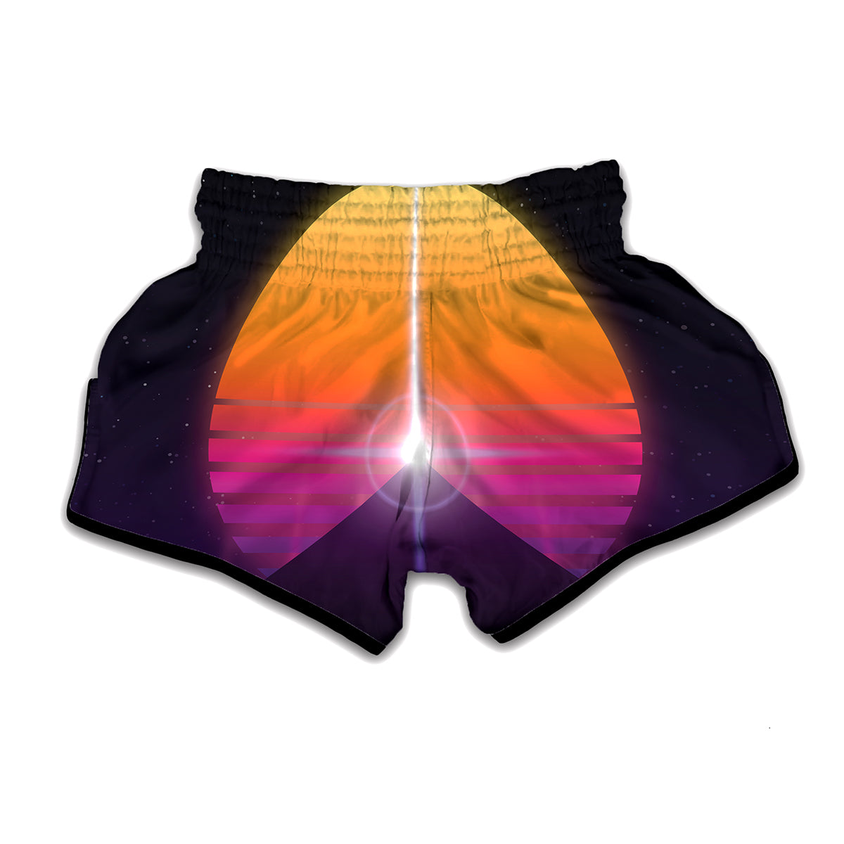 Synthwave Pyramid Print Muay Thai Boxing Shorts