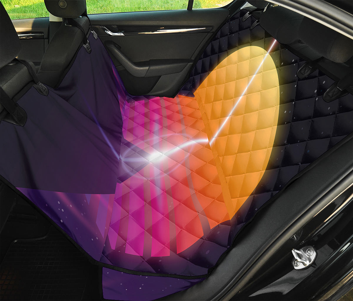 Synthwave Pyramid Print Pet Car Back Seat Cover