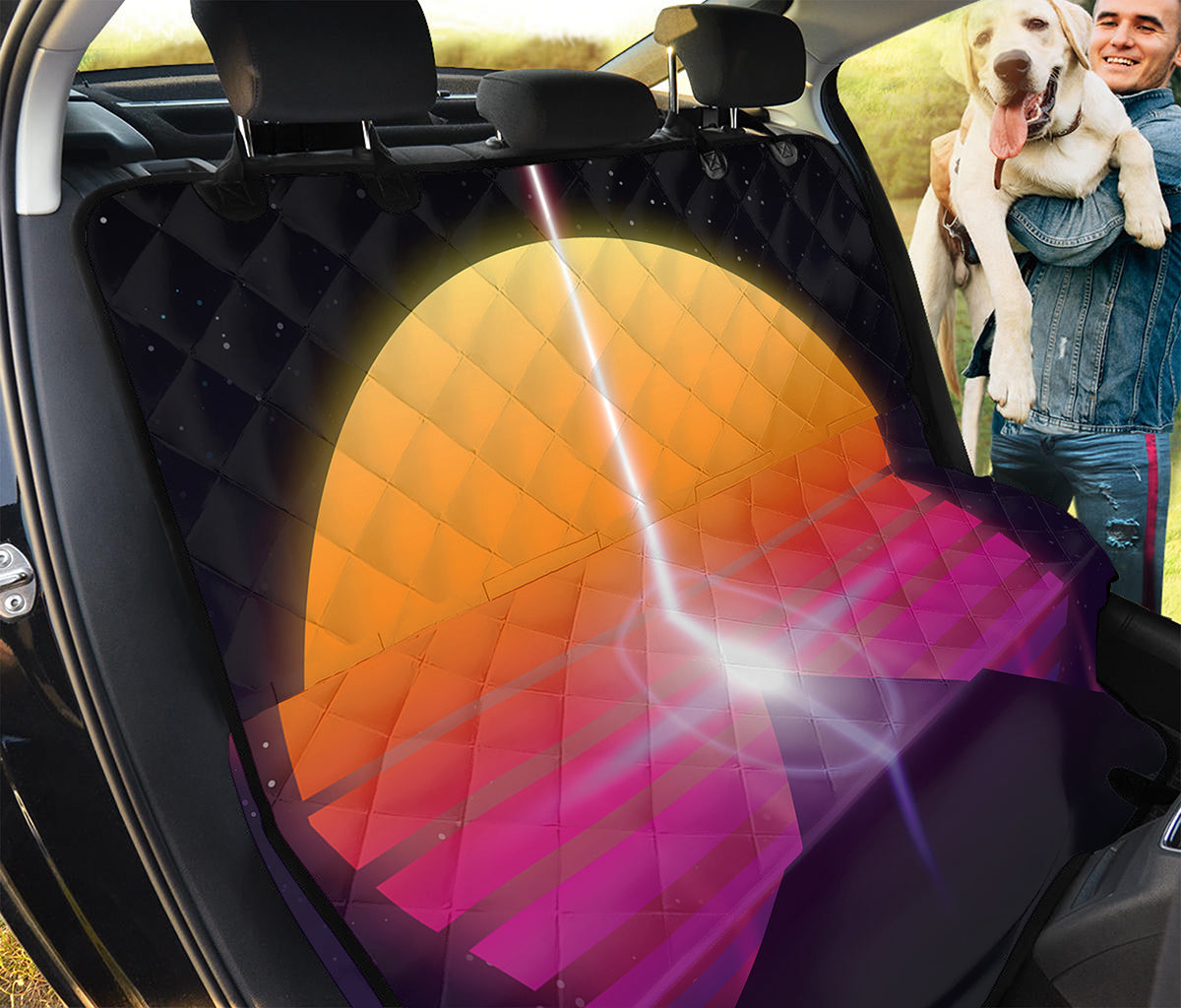Synthwave Pyramid Print Pet Car Back Seat Cover