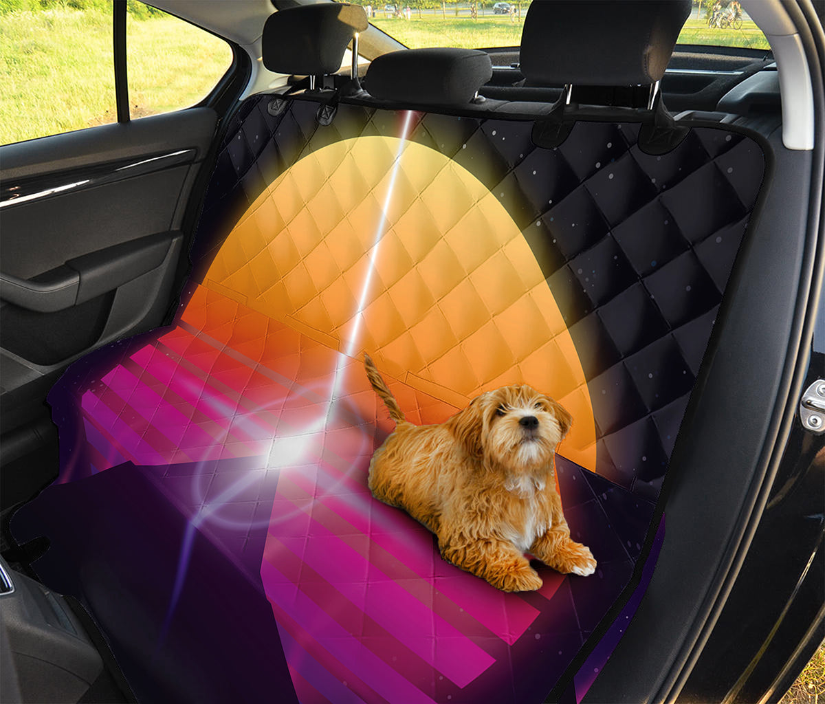 Synthwave Pyramid Print Pet Car Back Seat Cover