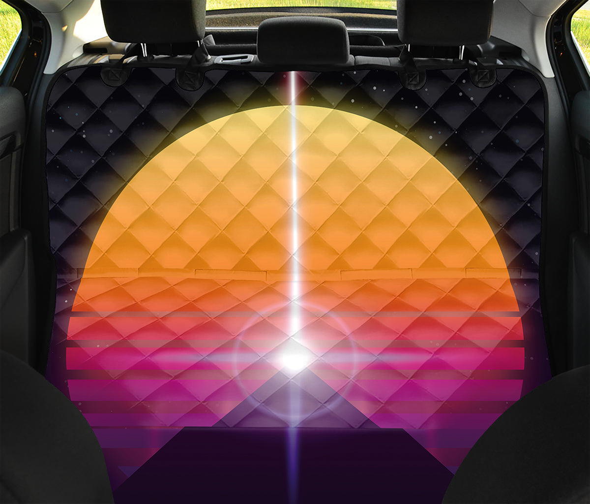 Synthwave Pyramid Print Pet Car Back Seat Cover