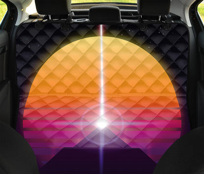 Synthwave Pyramid Print Pet Car Back Seat Cover