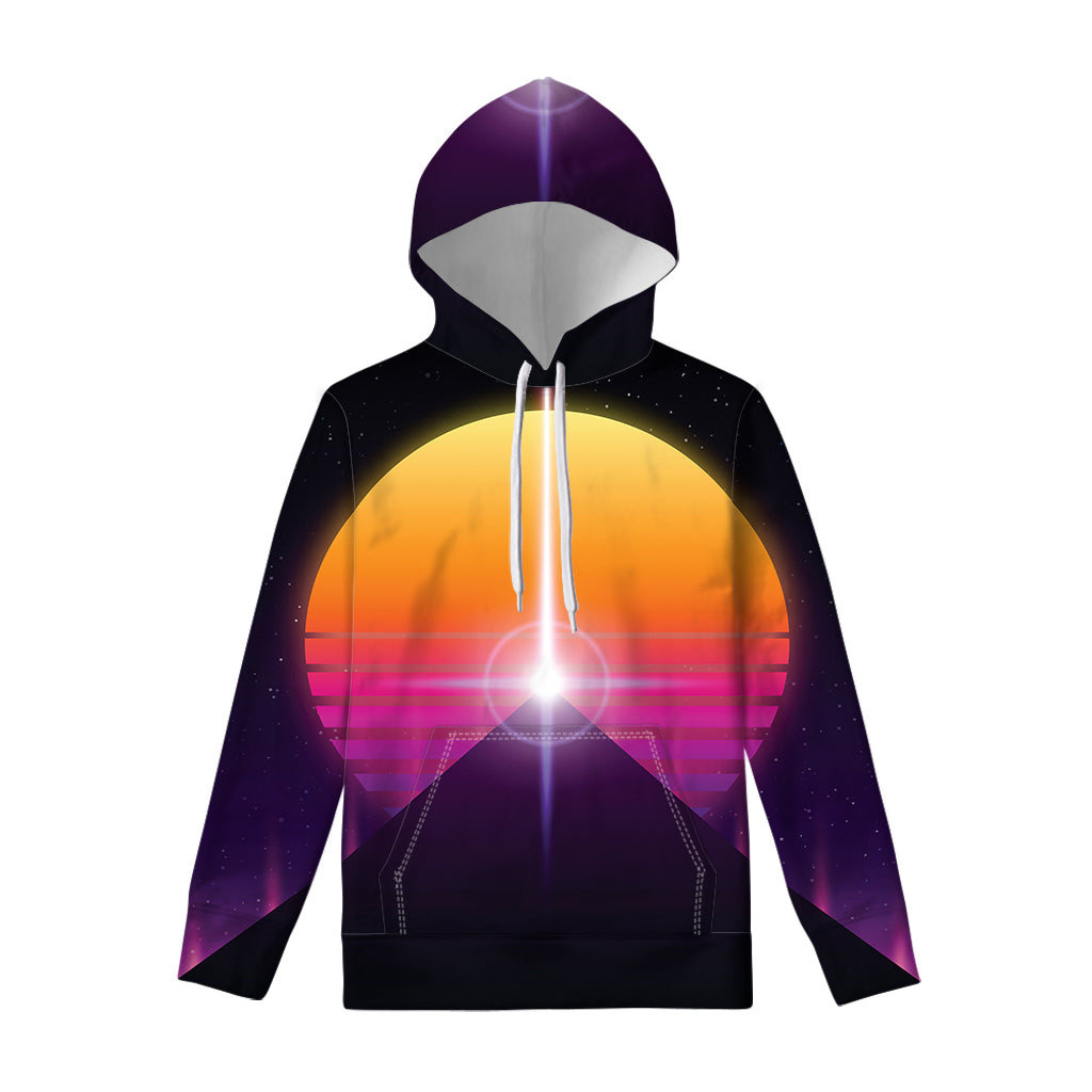 Synthwave Pyramid Print Pullover Hoodie