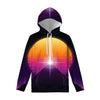 Synthwave Pyramid Print Pullover Hoodie