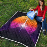 Synthwave Pyramid Print Quilt