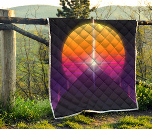 Synthwave Pyramid Print Quilt