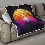 Synthwave Pyramid Print Quilt