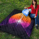 Synthwave Pyramid Print Quilt
