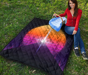 Synthwave Pyramid Print Quilt