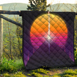 Synthwave Pyramid Print Quilt