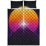 Synthwave Pyramid Print Quilt Bed Set