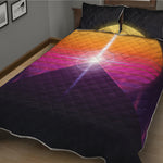 Synthwave Pyramid Print Quilt Bed Set