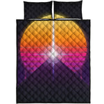 Synthwave Pyramid Print Quilt Bed Set