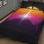 Synthwave Pyramid Print Quilt Bed Set