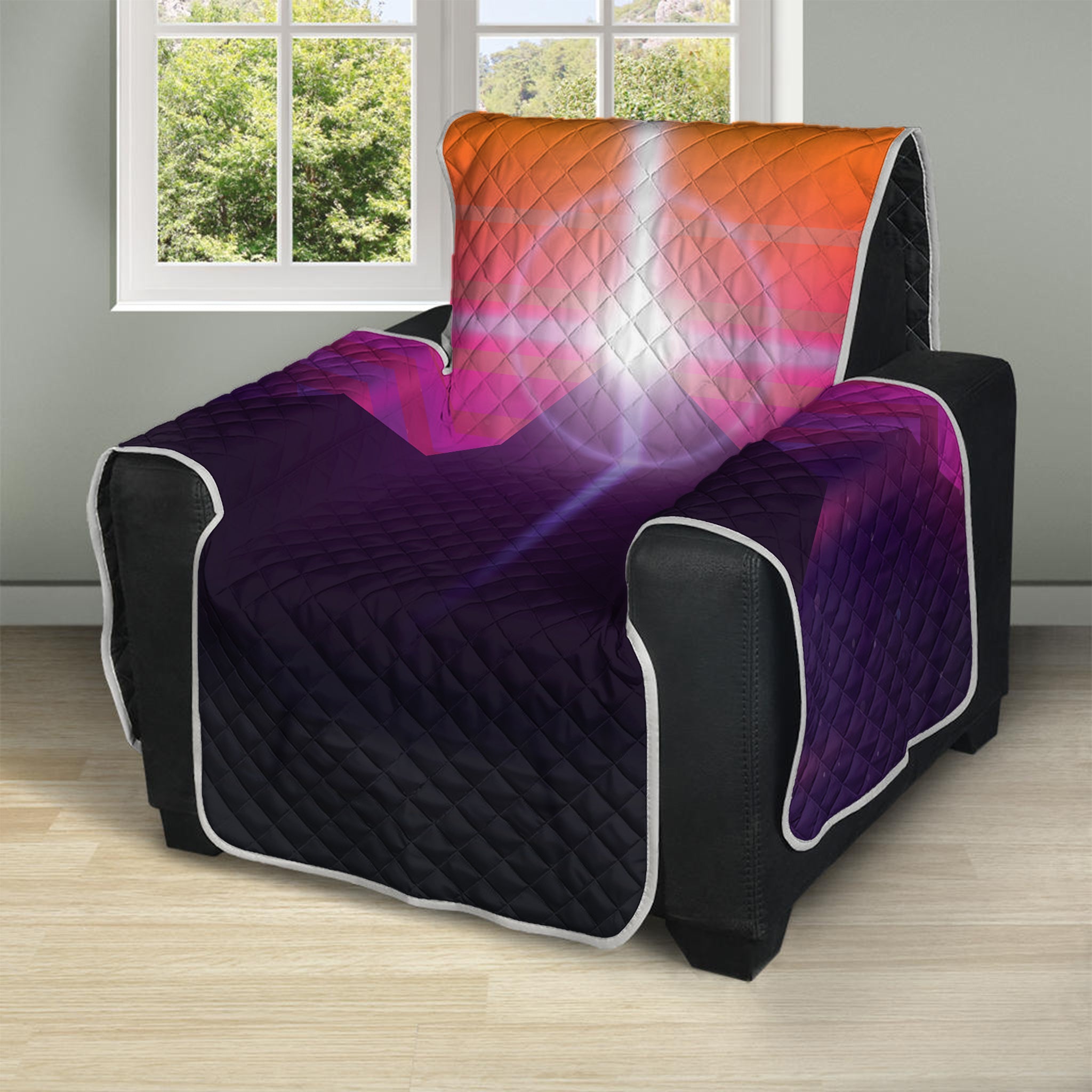 Synthwave Pyramid Print Recliner Protector