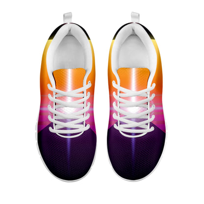 Synthwave Pyramid Print White Sneakers