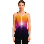 Synthwave Pyramid Print Women's Racerback Tank Top