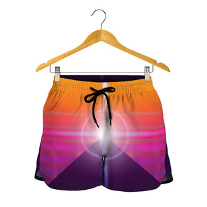 Synthwave Pyramid Print Women's Shorts