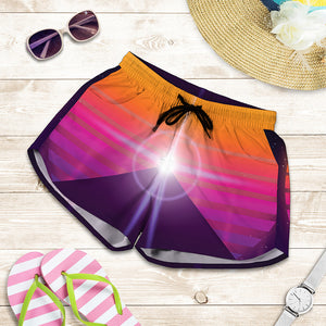 Synthwave Pyramid Print Women's Shorts