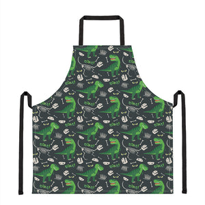 T-Rex And Dino Fossil Pattern Print Apron