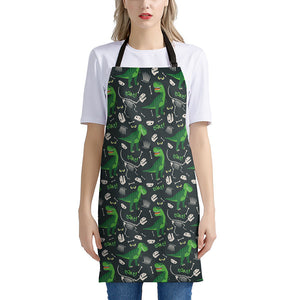 T-Rex And Dino Fossil Pattern Print Apron