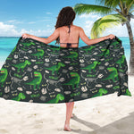 T-Rex And Dino Fossil Pattern Print Beach Sarong Wrap