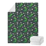 T-Rex And Dino Fossil Pattern Print Blanket