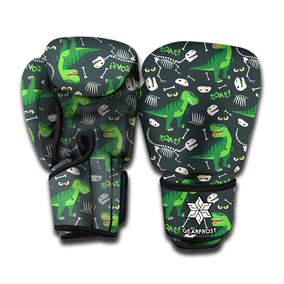 T-Rex And Dino Fossil Pattern Print Boxing Gloves