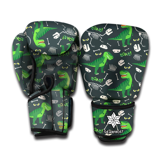 T-Rex And Dino Fossil Pattern Print Boxing Gloves