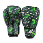 T-Rex And Dino Fossil Pattern Print Boxing Gloves