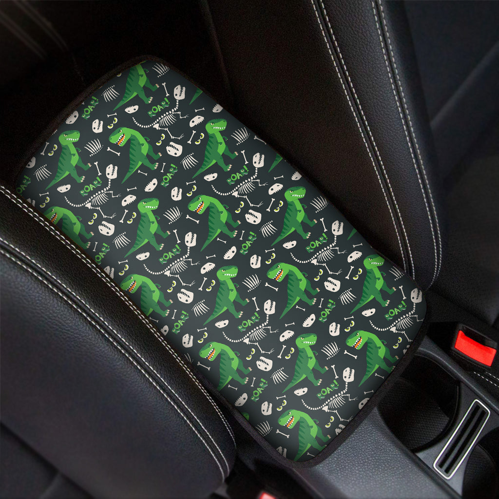 T-Rex And Dino Fossil Pattern Print Car Center Console Cover