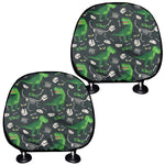 T-Rex And Dino Fossil Pattern Print Car Headrest Covers