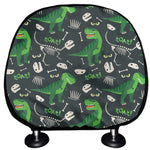 T-Rex And Dino Fossil Pattern Print Car Headrest Covers