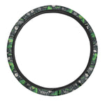 T-Rex And Dino Fossil Pattern Print Car Steering Wheel Cover