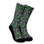 T-Rex And Dino Fossil Pattern Print Crew Socks
