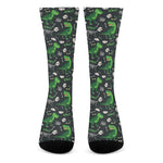 T-Rex And Dino Fossil Pattern Print Crew Socks