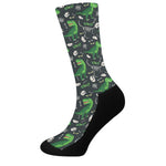 T-Rex And Dino Fossil Pattern Print Crew Socks