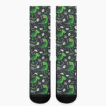 T-Rex And Dino Fossil Pattern Print Crew Socks