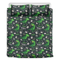 T-Rex And Dino Fossil Pattern Print Duvet Cover Bedding Set