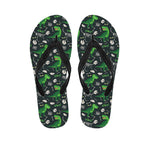 T-Rex And Dino Fossil Pattern Print Flip Flops