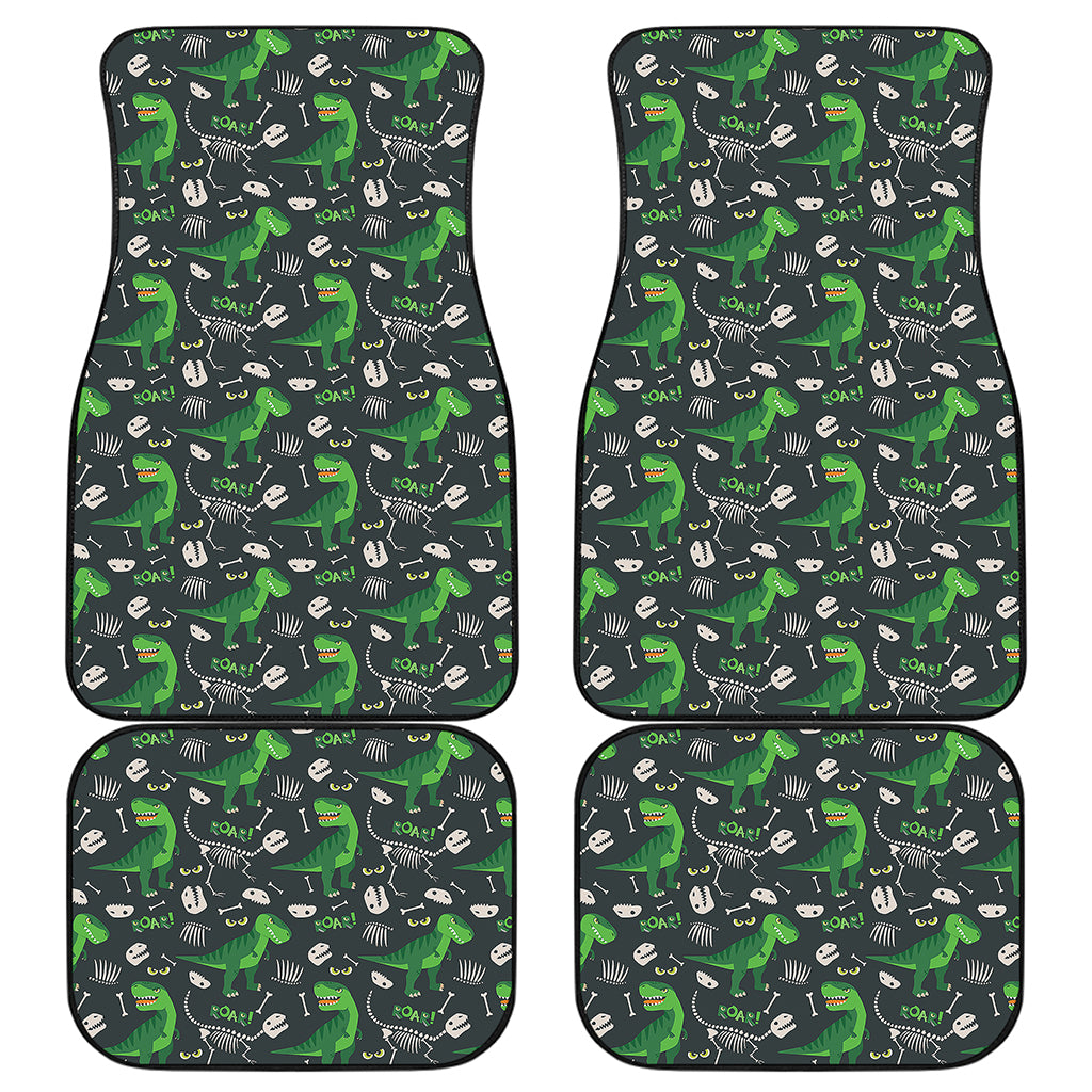T-Rex And Dino Fossil Pattern Print Front and Back Car Floor Mats