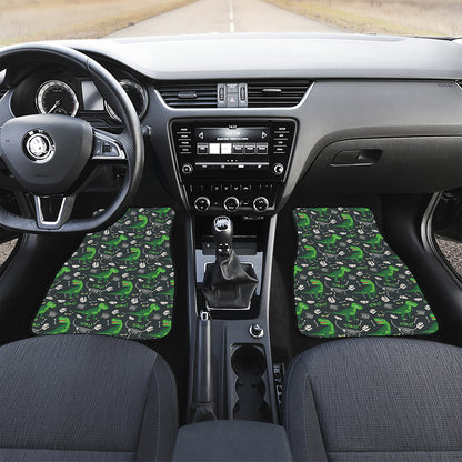 T-Rex And Dino Fossil Pattern Print Front and Back Car Floor Mats