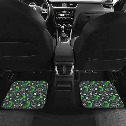 T-Rex And Dino Fossil Pattern Print Front and Back Car Floor Mats