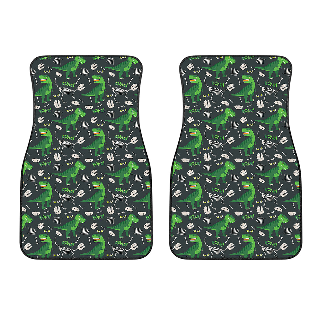 T-Rex And Dino Fossil Pattern Print Front Car Floor Mats