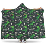 T-Rex And Dino Fossil Pattern Print Hooded Blanket