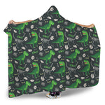 T-Rex And Dino Fossil Pattern Print Hooded Blanket