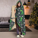 T-Rex And Dino Fossil Pattern Print Hooded Blanket