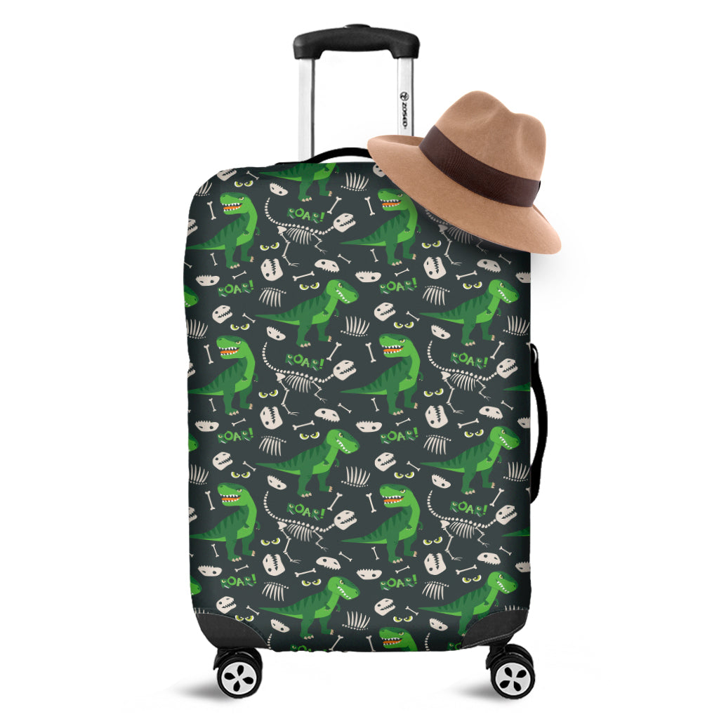 T-Rex And Dino Fossil Pattern Print Luggage Cover
