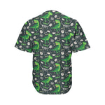 T-Rex And Dino Fossil Pattern Print Men's Baseball Jersey
