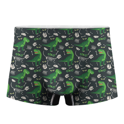T-Rex And Dino Fossil Pattern Print Men's Boxer Briefs
